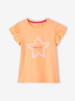 Niña-Camisetas-Camisetas-Camiseta de manga corta con motivo en relieve, para niña