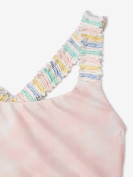 Bikini reversible a rayas/tie & dye, para niña ROSA CLARO ESTAMPADO 