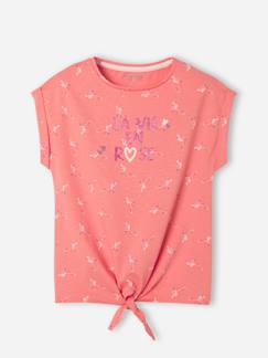 Niña-Camisetas-Camisetas-Camiseta con corazones y detalle irisado, para niña