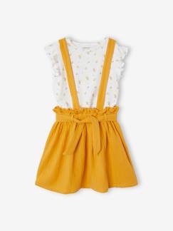 Niña-Vestidos-Conjunto niña camiseta a rayas + falda de gasa de algodón