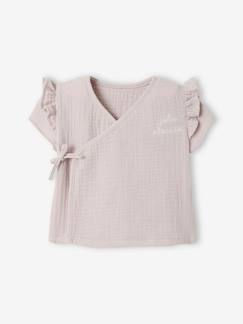 Bebé-Camisetas-Chaqueta cruzada de gasa de algodón para recién nacido