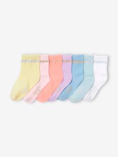 Niña-Ropa interior-Calcetines-Lote de 7 pares de calcetines medianos para niña