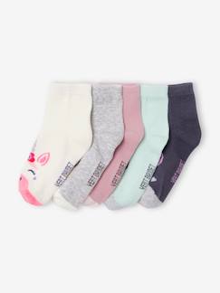 Niña-Lote de 5 pares de calcetines medianos Unicornios Oeko-Tex®