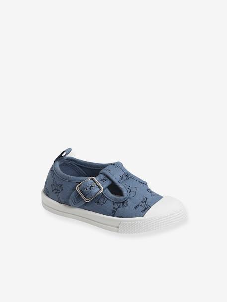 Presunto Furioso montaje Zapatos tipo babies de lona para bebé niño azul medio liso - Vertbaudet