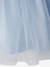 Vestido de ceremonia satén y muselina niña AZUL CLARO LISO+AZUL OSCURO LISO+Beige maquillaje+Blanco+VERDE MEDIO LISO 