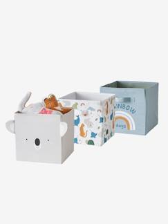 Habitación y Organización-Almacenaje-Cajas, cestas y cajones de almacenaje-Lote de 3 cajas para organización de tejido Mini Zoo