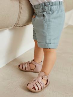 Calzado-Calzado bebé (17-26)-Primeros pasos (17-23)-Sandalias de piel para bebé niña primeros pasos