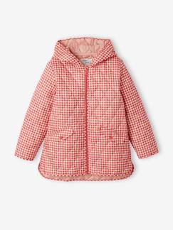 Niña-Abrigos y chaquetas-Chaqueta acolchada con capucha y relleno de poliéster reciclado, para niña