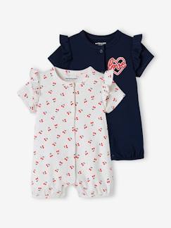 Bebé-Pijamas-Pack de 2 pijamas mono con short para bebé niña