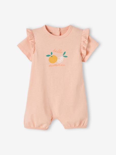 Pack de 2 pijamas mono short para bebé niña Oeko Tex® ROSA CLARO BICOLOR/MULTICOLOR 