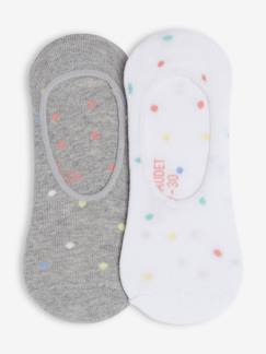 Niña-Ropa interior-Calcetines-Lote de 2 pares de calcetines cortos invisibles para niña