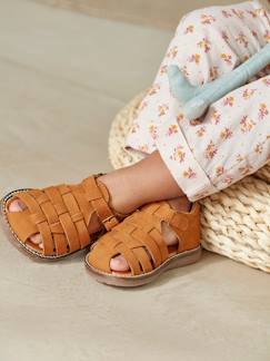 Calzado-Sandalias de piel unisex con puntera cerrada, para bebé