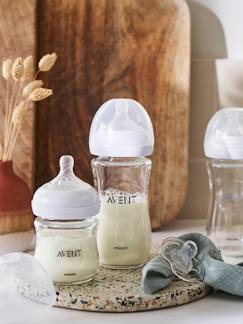 Puericultura-Set bebé recién nacido: 3 biberones de cristal + chupete Philips AVENT Natural