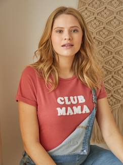Ropa Premamá-Camisetas y tops embarazo-Camiseta con mensaje para embarazo y lactancia de algodón orgánico