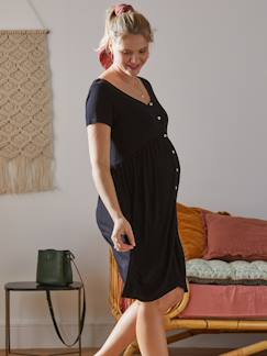 Vestidos-Vestido vaporoso evolutivo para embarazo y lactancia