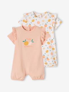 Bebé-Pijamas-Lote de 2 pijamas mono short para bebé niña Oeko Tex®