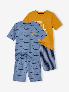 Niño-Pijamas -Lote de 2 pijama con shorts Ballenas Oeko-Tex®, para niño