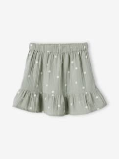 Niña-Faldas-Falda estampada de gasa de algodón, para niña