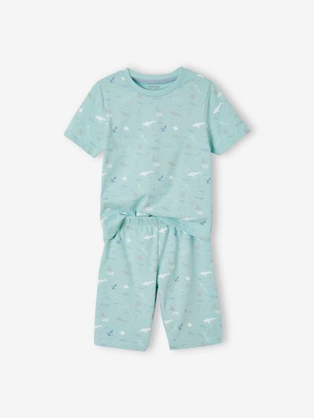 Lote pijama + pijama con short Océano Oeko-Tex®, para niño AZUL OSCURO LISO 