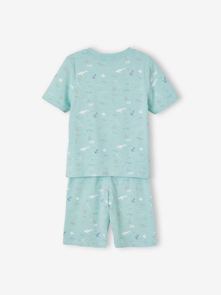 Lote pijama + pijama con short Océano Oeko-Tex®, para niño AZUL OSCURO LISO 