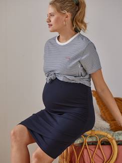 Ropa Premamá-Camisetas y tops embarazo-Camiseta a rayas para embarazo y lactancia, de algodón