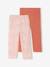 Pack de 2 leggings corsarios para niña azul grisáceo+ROJO CLARO LISO 
