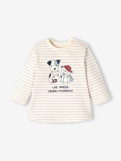 Conjunto de camiseta y pantalón de felpa para bebé MARRON MEDIO LISO 