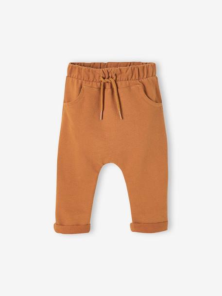 Conjunto de camiseta y pantalón de felpa para bebé MARRON MEDIO LISO 