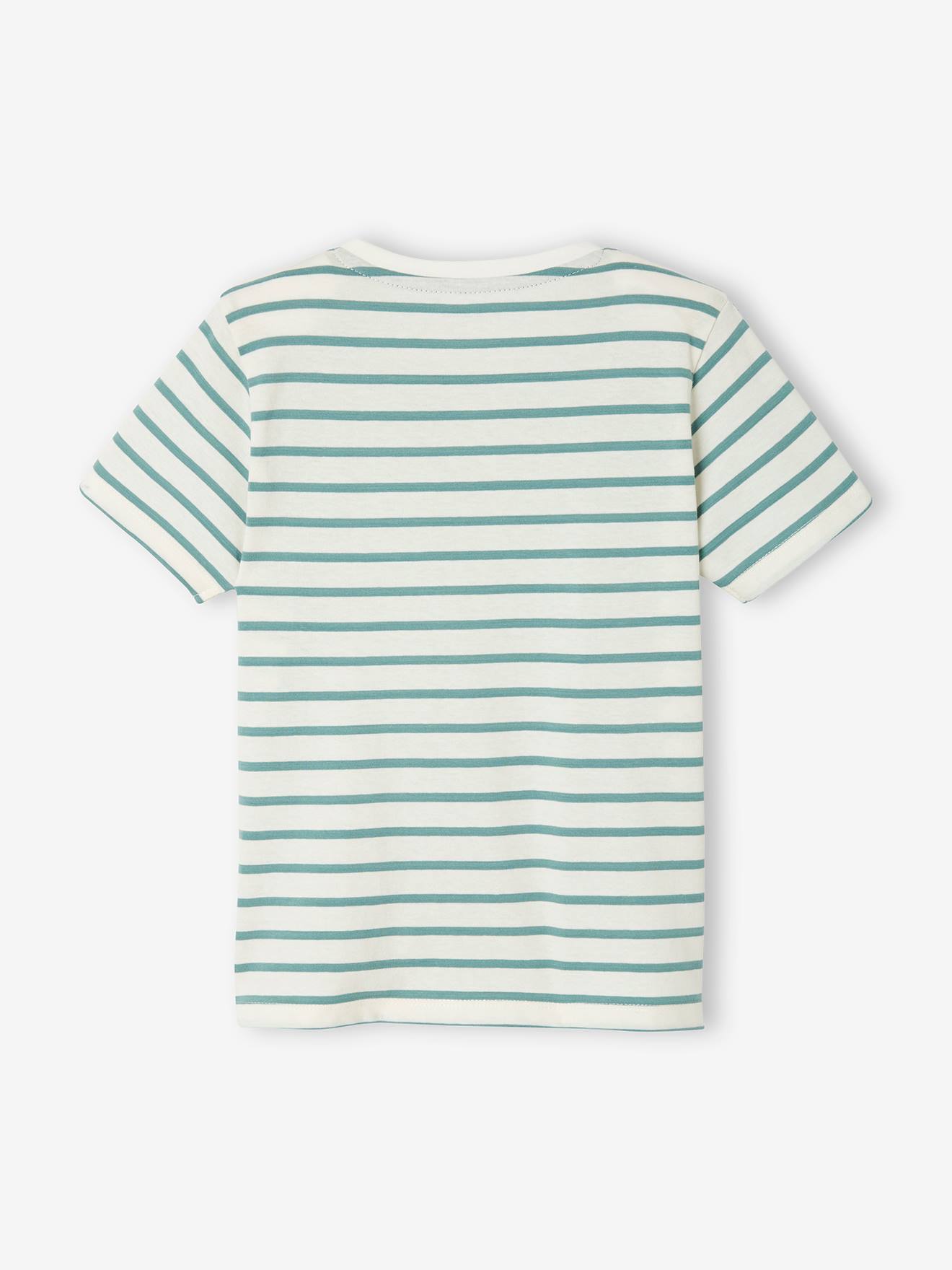 Complaciente Península palo Camiseta de manga corta y estilo marinero para niño rayas amarillas -  Vertbaudet