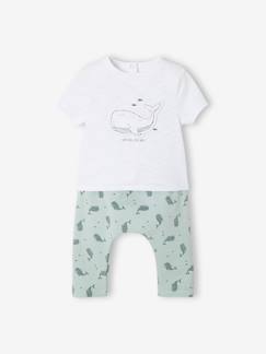 Bebé-Conjuntos-Conjunto de camiseta y pantalón Ballenas para bebé