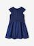 Vestido de ceremonia efecto 2 en 1 con superposición de macramé, para niña AZUL OSCURO LISO+BLANCO CLARO LISO 