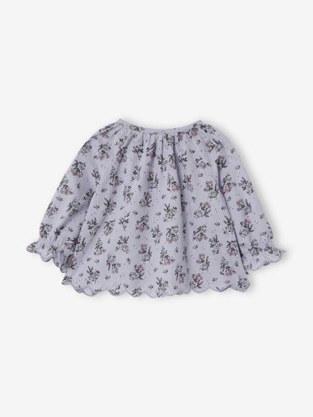 Blusa estampada y cinta del pelo, para bebé AZUL CLARO ESTAMPADO+crudo 
