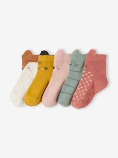Bebé-Pack de 5 pares de calcetines Animales, para bebé niña