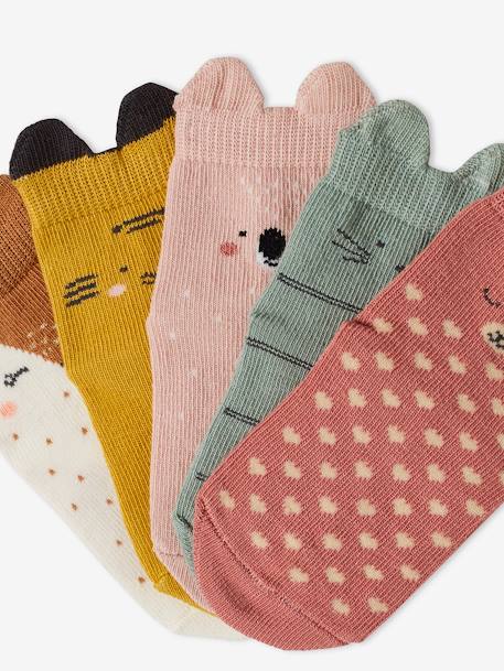 Pack de 5 pares de calcetines Animales, para bebé niña AZUL OSCURO BICOLOR/MULTICOLOR 