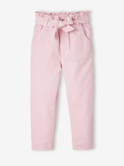 Niña-Pantalones-Pantalón estilo "paperbag" con cinturón para anudar, para niña