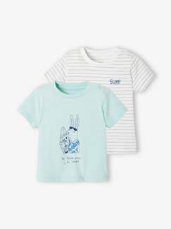Bebé-Camisetas-Lote de 2 camisetas con divertidos animales, para bebé niño