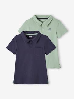 Niño-Camisetas y polos-Lote de 2 polos lisos de manga corta, para niño