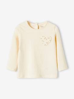 Bebé-Camiseta bebé niña con bolsillo con corazón y fresas