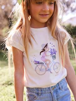 -Camiseta con motivo "à bicyclette" para niña