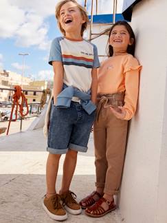 Tendencia Smile-Pantalón estilo "paperbag" con cinturón para anudar, para niña