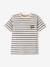 Conjunto de camiseta a rayas y bermudas de tela, para niño MARRON MEDIO LISO 