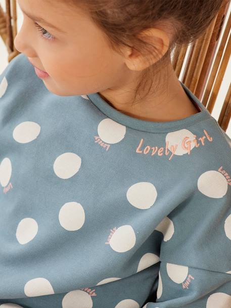 Sudadera fantasía con motivo de corazones o lunares, para niña AZUL CLARO ESTAMPADO+MARRON CLARO ESTAMPADO+ROSA MEDIO ESTAMPADO+rosa rosa pálido 