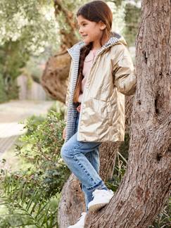 Niña-Abrigos y chaquetas-Cortaviento con capucha reversible y relleno de poliéster reciclado, para niña