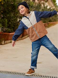 Niño-Cortaviento con capucha y efecto colorblock, para niño
