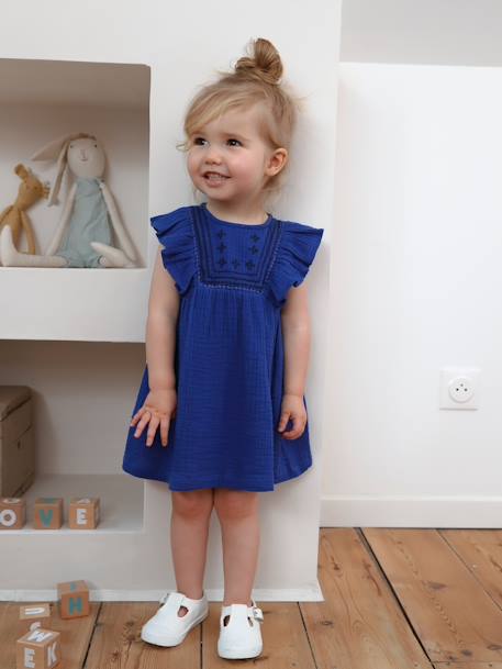 Zapatos tipo babies de lona, para bebé niña BLANCO CLARO LISO CON MOTIVOS+melocotón 