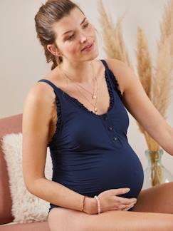 Ropa Premamá-Lactancia-Bañador con volante para embarazo y lactancia