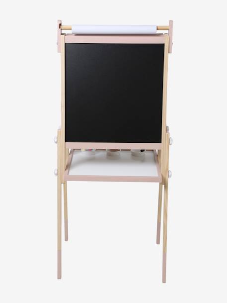 Pizarra/cuadro magnético plegable y ajustable en altura 3 en 1, de madera FSC® multicolor+ROSA MEDIO LISO 