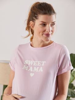 Algodón orgánico-Camiseta con mensaje para embarazo y lactancia de algodón orgánico