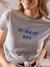Camiseta con mensaje para embarazo y lactancia de algodón orgánico GRIS MEDIO LISO CON MOTIVOS 