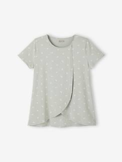Ropa Premamá-Camisetas y tops embarazo-Camiseta de piezas cruzadas, para embarazo y lactancia